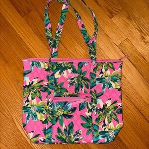 NWOT Vera Bradley Small Zip Tote Shoulder Bag in TROPICAL PARADISE